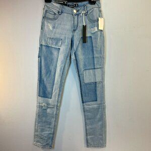Design Lab Women's Boyfriend Patch Destroyed Jeans - Size 24 - NWT